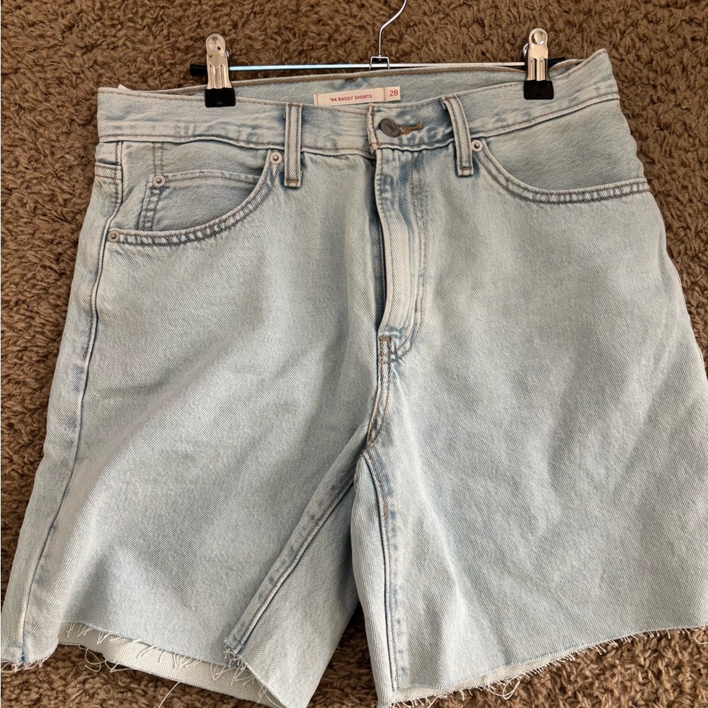 Levi's Light Blue Baggy Denim Shorts